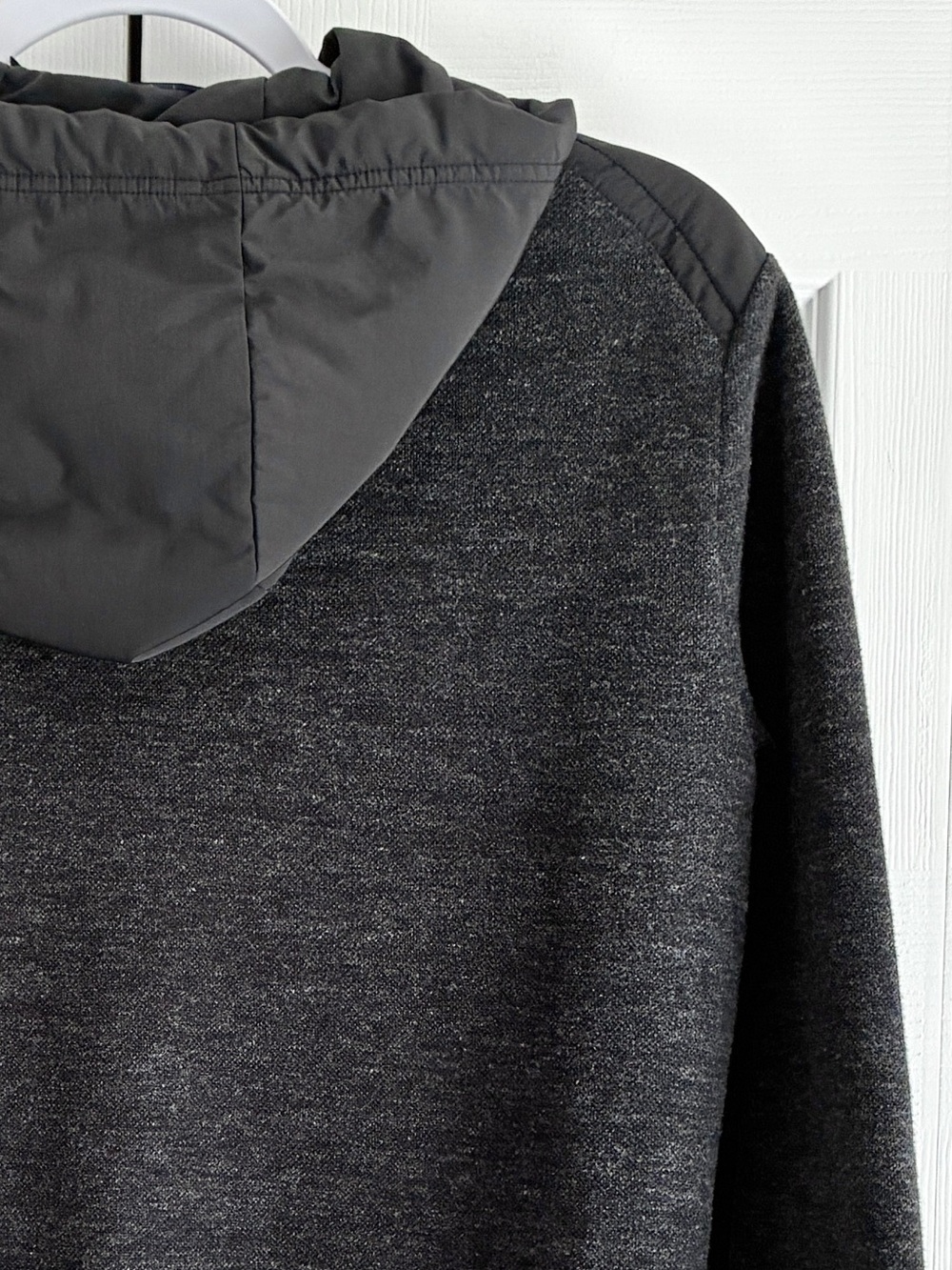 Polo Ralph Lauren Quilted Full Zip Hoodie Women XS Black Gray Hybrid Jacket - Picture 7 of 13
